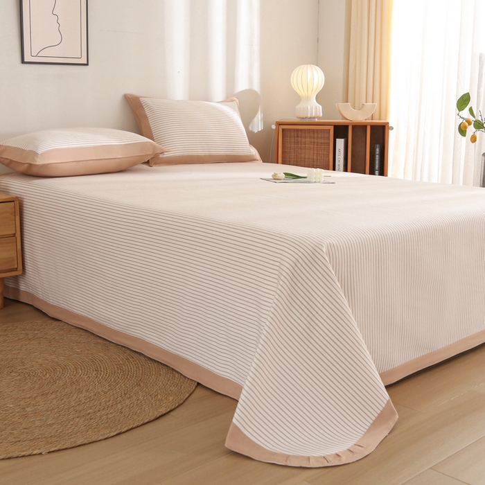 91家纺网 家纺一手货源 找家纺 金泰莱 2025新款加厚老粗布凉席三件套全棉老粗布床单纯棉床单软凉席 北都