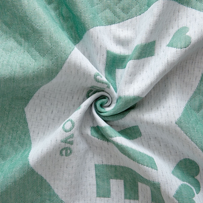 91家纺网 家纺一手货源 找家纺 朴尔-2024新款AB版蜂窝提花锁边立体枕巾50*76cm一对 只因爱情-绿