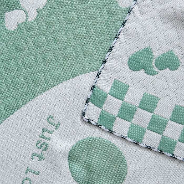 91家纺网 家纺一手货源 找家纺 朴尔-2024新款AB版蜂窝提花锁边立体枕巾50*76cm一对 只因爱情-绿