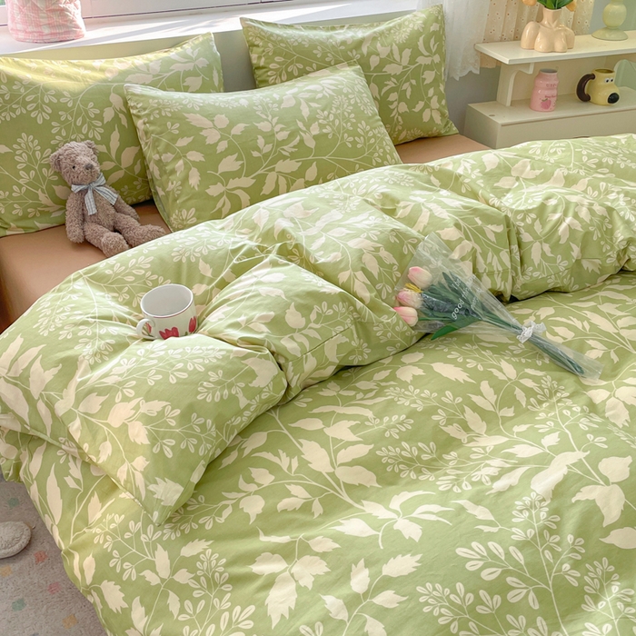 91家纺网 家纺一手货源 找家纺 芊寻家居 2024新款全棉13372花卉系列四件套 春风