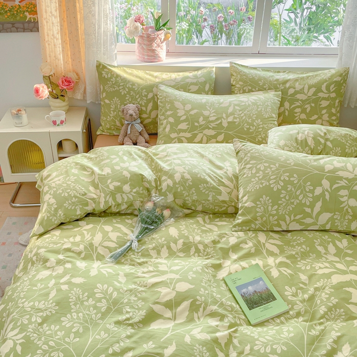 91家纺网 家纺一手货源 找家纺 芊寻家居 2024新款全棉13372花卉系列四件套 春风