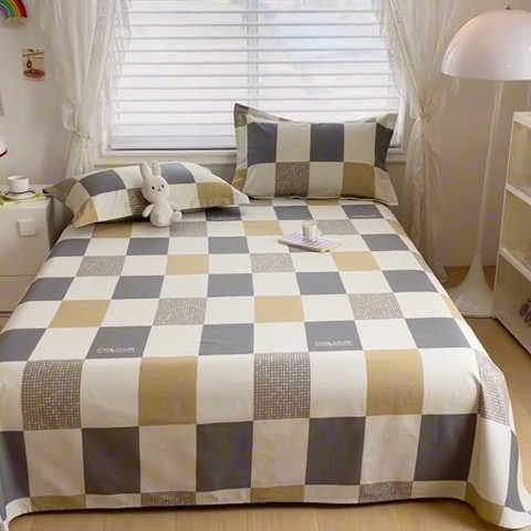 91家纺网 家纺一手货源 找家纺 金帛坊 2024新款全棉印花床单枕套三件套雅阁