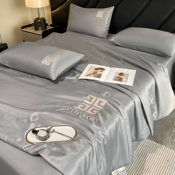 91家纺网 家纺一手货源 找家纺 露梦家纺 2025新款水洗真丝刺绣夏被-梵希 梵希-高级灰