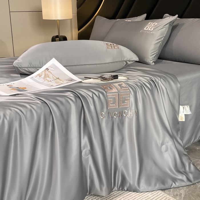 91家纺网 家纺一手货源 找家纺 露梦家纺 2025新款水洗真丝刺绣夏被-梵希 梵希-高级灰