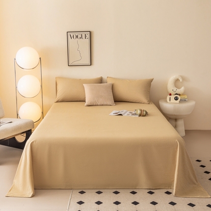 寐眠 2024新款全棉水洗棉床单床笠单品-单床单 浅咖