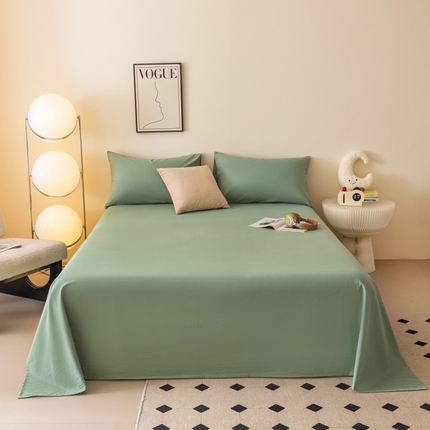 寐眠 2024新款全棉水洗棉床单床笠单品-单床单 草绿