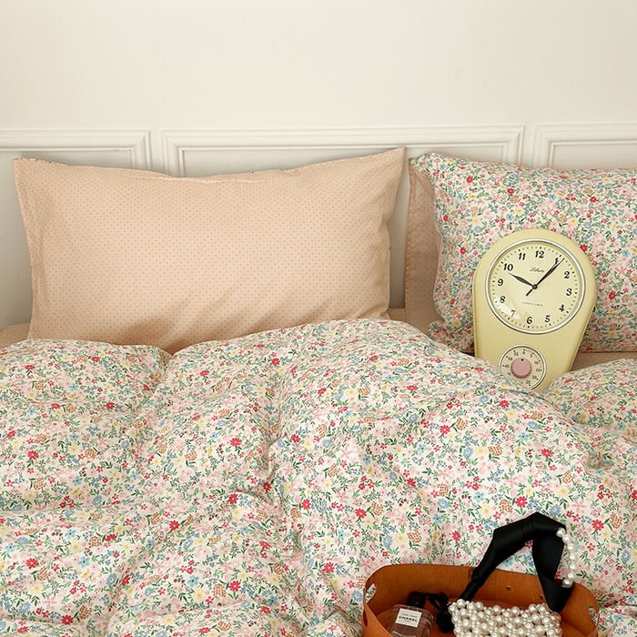 91家纺网 家纺一手货源 找家纺 昔可家纺 2024新款全棉春日复古印花四件套 春日花漾