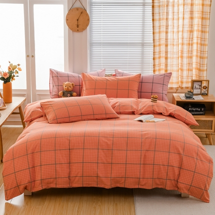 柠萌家居 2024新款A类全棉色织水洗棉无印风四件套 瓦尔桔