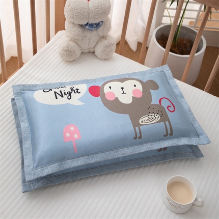91家纺网 家纺一手货源 找家纺 织布人 2024新款婴幼儿童0-6-12夏季冰丝凉感卡通荞麦枕学生枕头 冰丝凉感-小猴