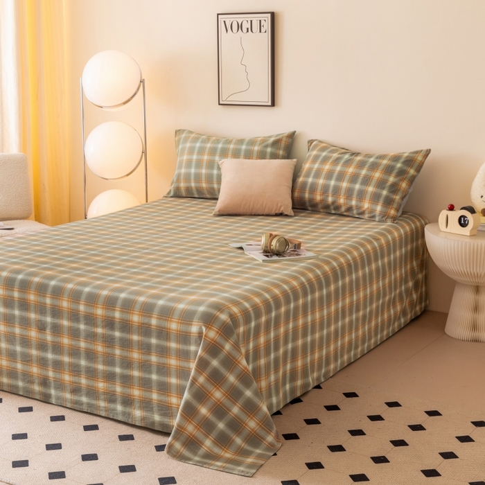 91家纺网 家纺一手货源 找家纺 寐眠 2024新款全棉水洗棉床单床笠单品-单床单 洛卡灰