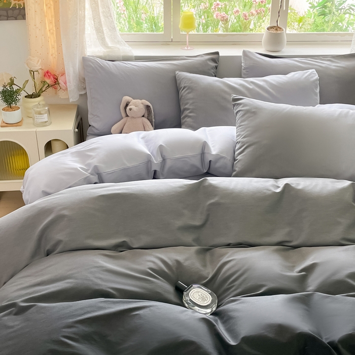 91家纺网 家纺一手货源 找家纺 芊寻家居 2024新款全棉13372花卉系列四件套 平凡 黑