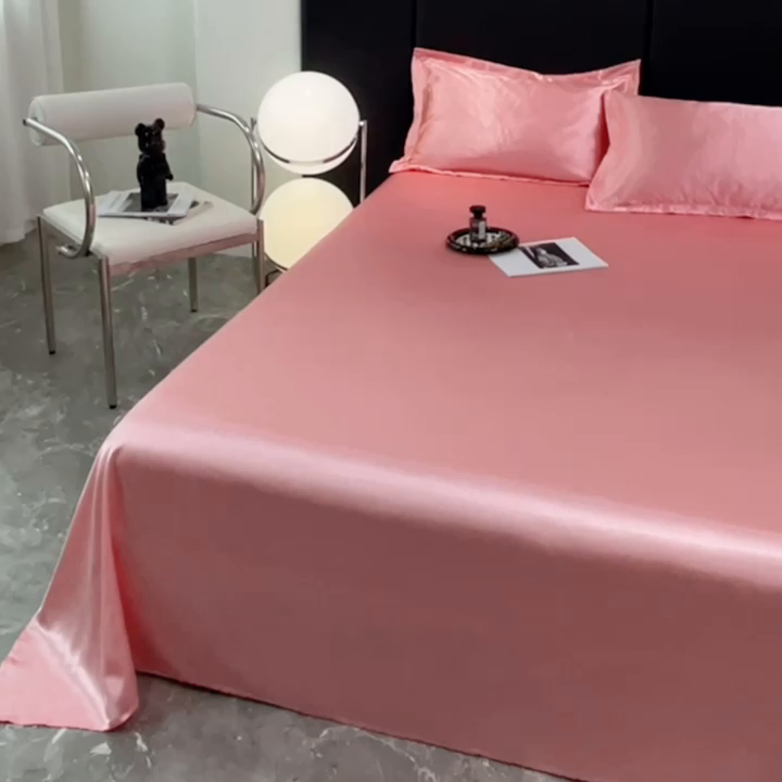 91家纺网 家纺一手货源 找家纺 梦舒羽 2025新款可水洗冰丝床垫保护罩防尘床单三件套 玉色