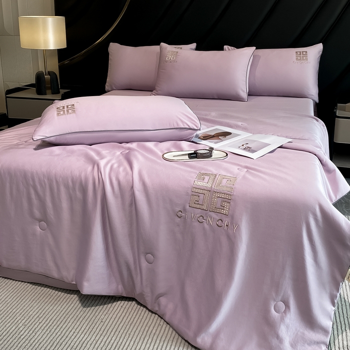 91家纺网 家纺一手货源 找家纺 露梦家纺 2025新款水洗真丝刺绣夏被-梵希 梵希-丁香紫