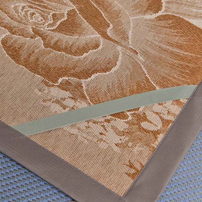 91家纺网 家纺一手货源 找家纺 简一 2024新款滕王阁重工刺绣加厚编织冰滕双面凉席 滕王阁湖蓝床单