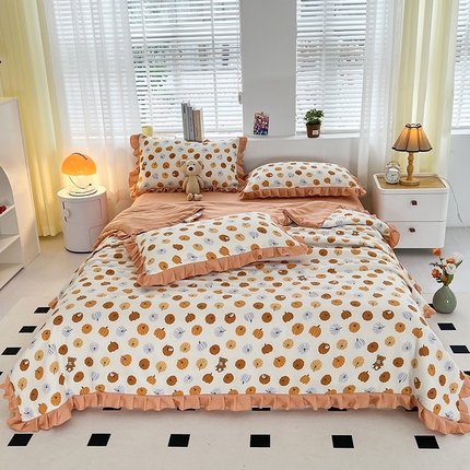 91家纺网 家纺一手货源 找家纺 （总）梦莱斯 2024新款时尚舒适泡泡棉夏被四件套