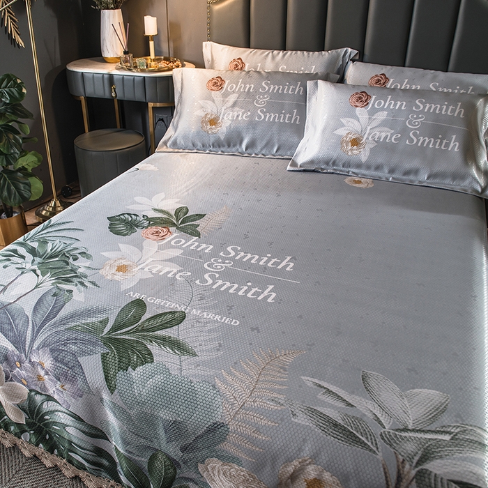 91家纺网 家纺一手货源 找家纺 大境 2024新款900d窝蜂冰丝凉席三件套 夏日缤纷