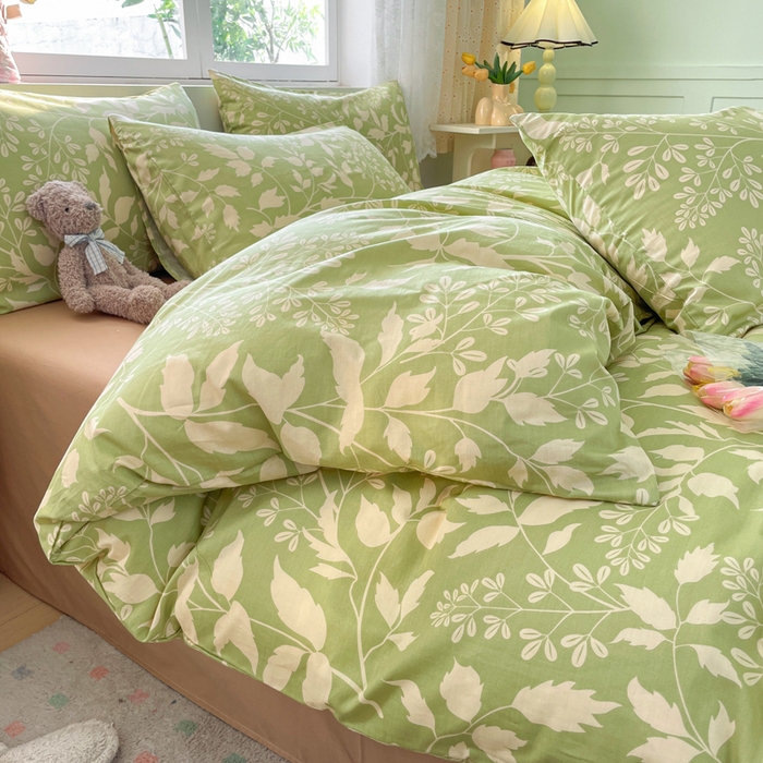 91家纺网 家纺一手货源 找家纺 芊寻家居 2024新款全棉13372花卉系列四件套 春风