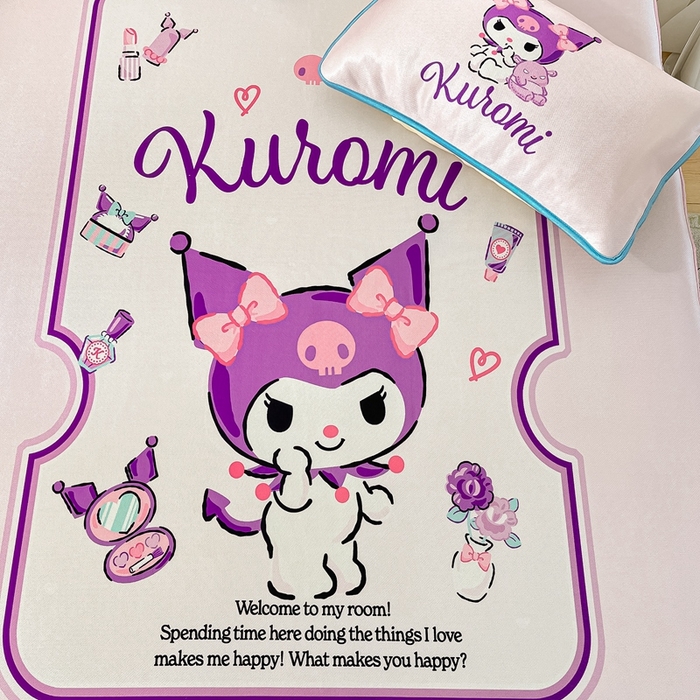 91家纺网 家纺一手货源 找家纺 博雅 2024新款三丽鸥凉感丝凉席夏被套件 大版-心动库洛米