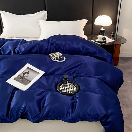 91家纺网 家纺一手货源 找家纺 （总）圣比熊 2025新款可水洗冰丝被套双人床被套带同款床单床笠四件套