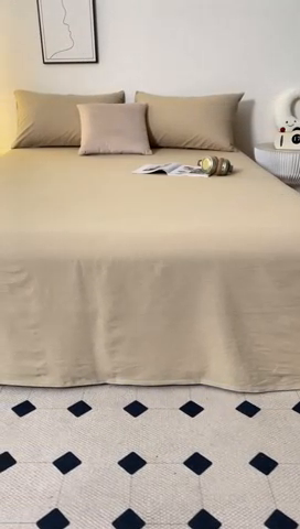 91家纺网 家纺一手货源 找家纺 寐眠 2024新款全棉水洗棉床单床笠单品-单床单 浅咖