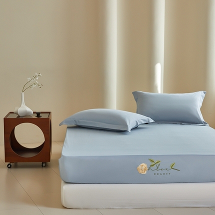 91家纺网 家纺一手货源 找家纺 （总）秀色家纺 2025新款A类50支贡缎长绒棉刺绣床笠 唤醒系列-劳拉