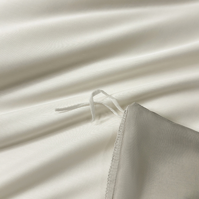 91家纺网 家纺一手货源 找家纺 直播爆款A类轻奢60S莱赛尔天丝四件套真丝四件套 本白+银灰