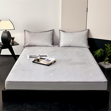 三味舒屋 2025新款抗菌防螨900D高端养生冰藤席--马汀系列 马汀灰床笠