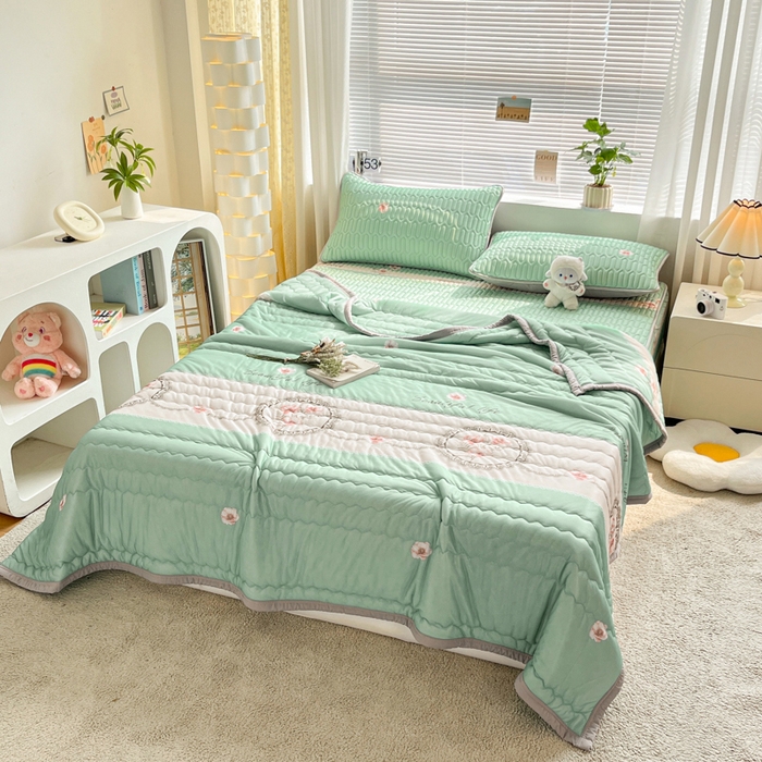 91家纺网 家纺一手货源 找家纺 福来临家纺 2026新款印花夏被 晨光