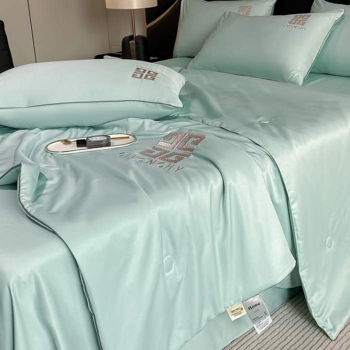 91家纺网 家纺一手货源 找家纺 露梦家纺 2025新款水洗真丝刺绣夏被-梵希 梵希-薄荷绿