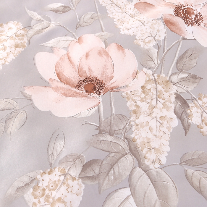 91家纺网 家纺一手货源 找家纺 梦莱斯 2024新款拼角宽边水洗天丝夏被四件套 花颜灰