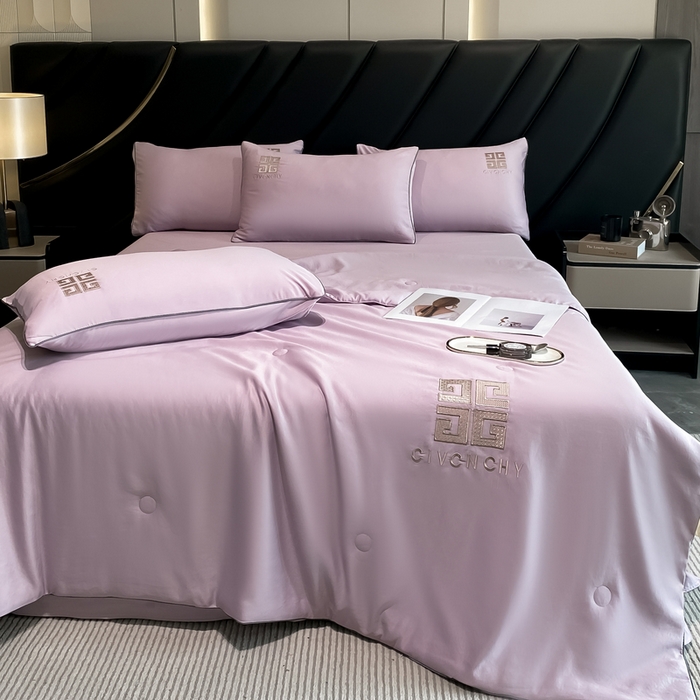 91家纺网 家纺一手货源 找家纺 露梦家纺 2025新款水洗真丝刺绣夏被-梵希 梵希-丁香紫