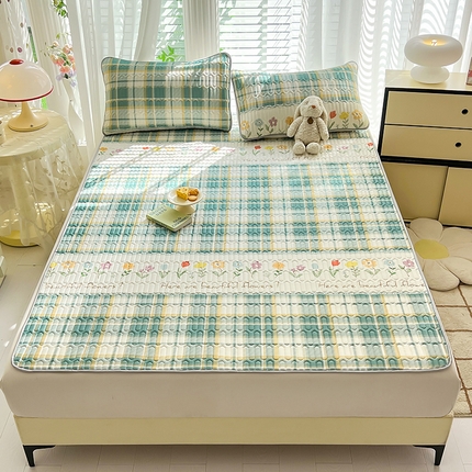 91家纺网 家纺一手货源 找家纺 （总）佳梦达 2025新款0.4厚度印花凉感丝乳胶凉席