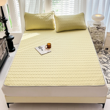 佳梦达 2025新款0.4厚度纯色乳胶凉席 芥末黄