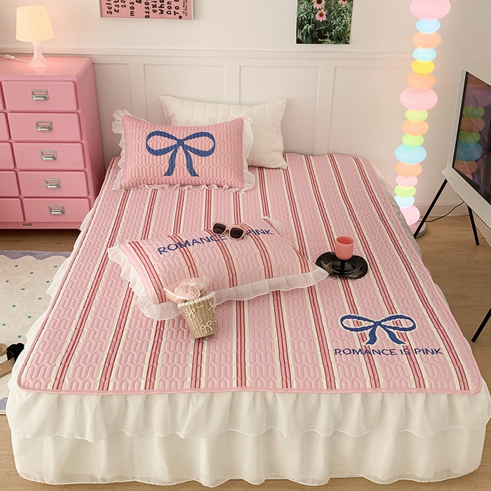 91家纺网 家纺一手货源 找家纺 昔可家纺 2024新款床裙款乳胶席 芭蕾少女蝴蝶结