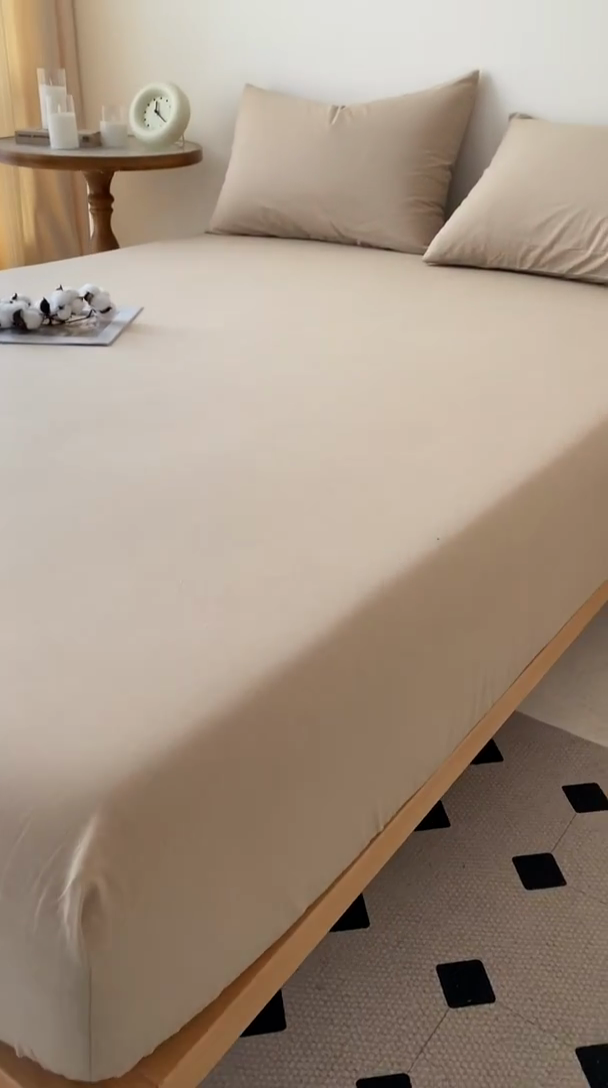 91家纺网 家纺一手货源 找家纺 寐眠 2024新款全棉水洗棉床单床笠单品-单床笠 橄榄绿