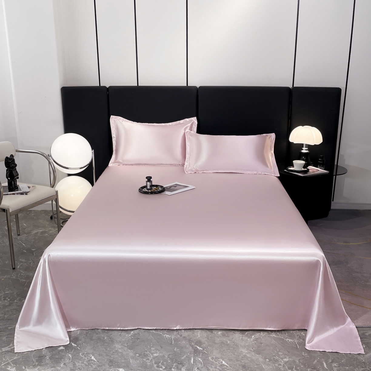 91家纺网 家纺一手货源 找家纺 梦舒羽 2025新款可水洗冰丝床垫保护罩防尘床单三件套 淡雅玉