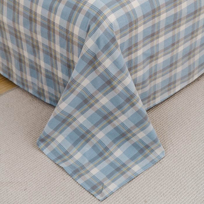 91家纺网 家纺一手货源 找家纺 （总）柠萌家居 2024新款A类全棉色织水洗棉无印风四件套