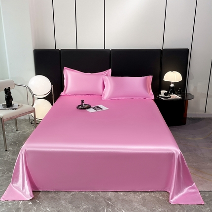 圣比熊 2024新款可水洗冰丝床垫保护罩防尘床单三件套 粉色