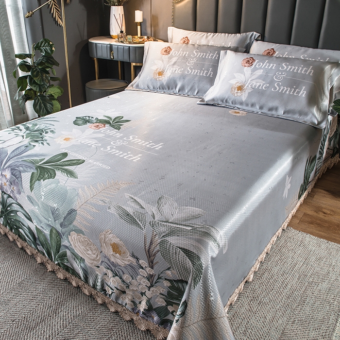 91家纺网 家纺一手货源 找家纺 大境 2024新款900d窝蜂冰丝凉席三件套 夏日缤纷