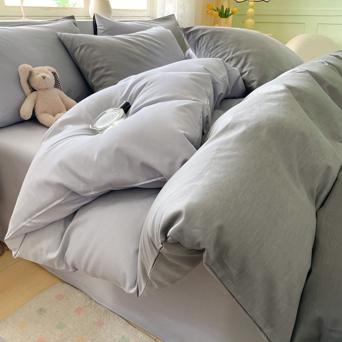 91家纺网 家纺一手货源 找家纺 芊寻家居 2024新款全棉13372花卉系列四件套 平凡 黑