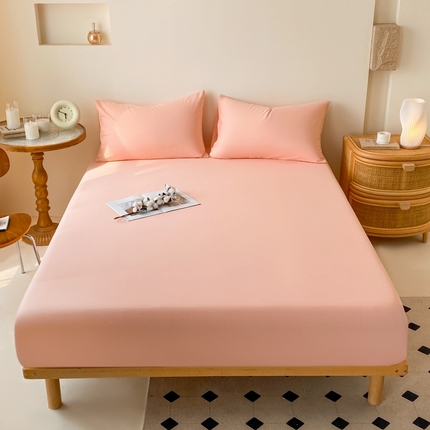寐眠 2024新款全棉水洗棉床单床笠单品-单床笠 浅粉