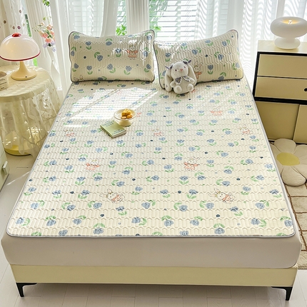 91家纺网 家纺一手货源 找家纺 （总）佳梦达 2025新款0.4厚度印花凉感丝乳胶凉席