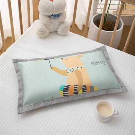 91家纺网 家纺一手货源 找家纺 织布人 2024新款婴幼儿童0-6-12夏季冰丝凉感卡通荞麦枕学生枕头 冰丝凉感-欢乐熊