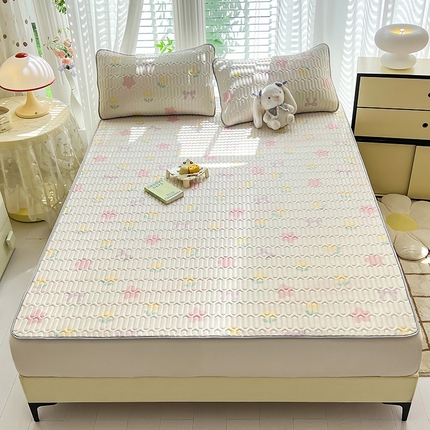 91家纺网 家纺一手货源 找家纺 （总）佳梦达 2025新款0.4厚度印花凉感丝乳胶凉席