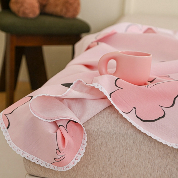 91家纺网 家纺一手货源 找家纺 萌宝 2025老粗布新款纯棉细纱三枚缎卡帆布花边款软凉席床单提供买家秀恋蝶