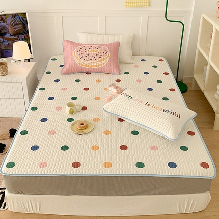 昔可家纺 2024新款床笠款乳胶席 彩色波点