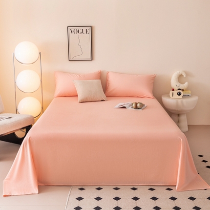 寐眠 2024新款全棉水洗棉床单床笠单品-单床单 浅粉