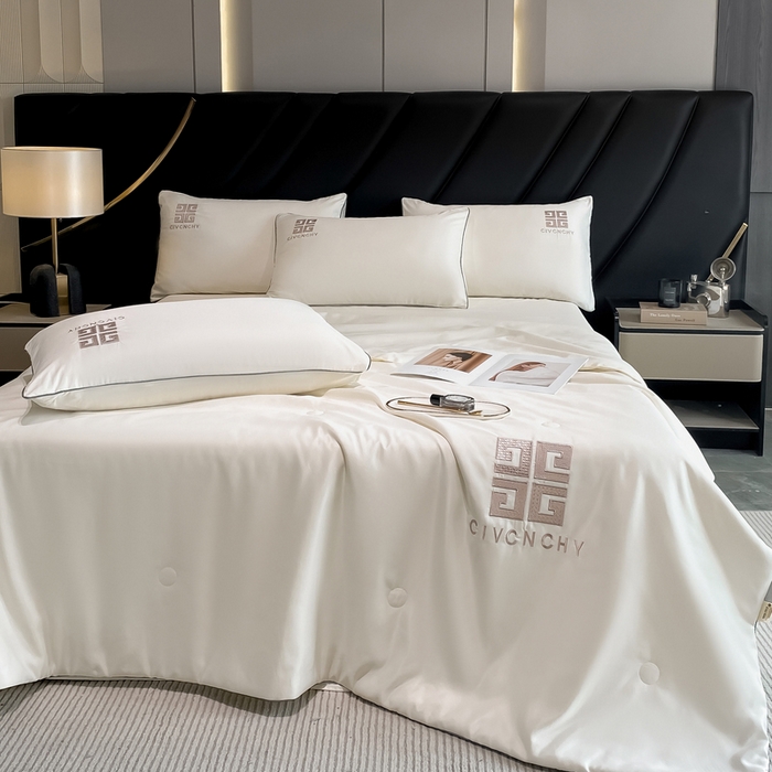 91家纺网 家纺一手货源 找家纺 露梦家纺 2025新款水洗真丝刺绣夏被-梵希 梵希-皓月白