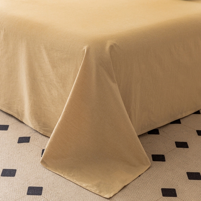 91家纺网 家纺一手货源 找家纺 寐眠 2024新款全棉水洗棉床单床笠单品-单床单 浅咖