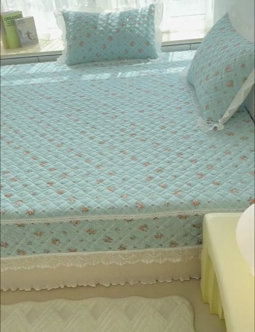 91家纺网 家纺一手货源 找家纺 冬然 2023新款全棉防滑榻榻米垫子炕垫纯棉床盖夹棉床单纯棉床单 花开半夏